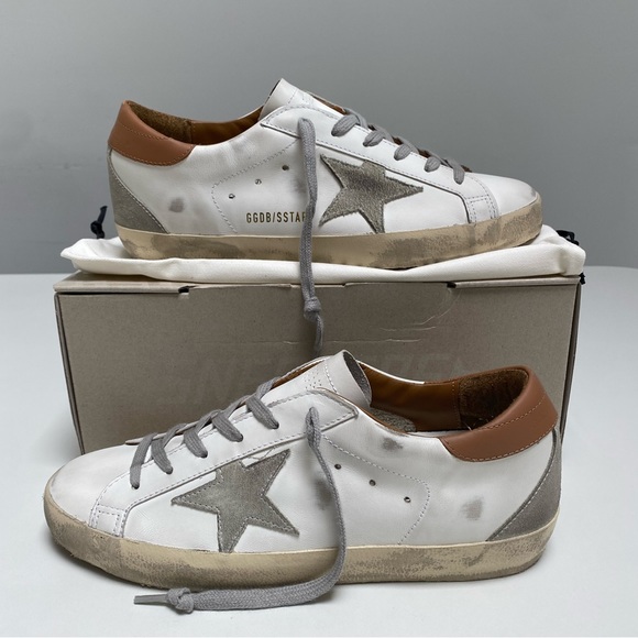 Golden Goose Superstar Sneaker in White Leather/Light Brown size 41 New in Box - Picture 5 of 14